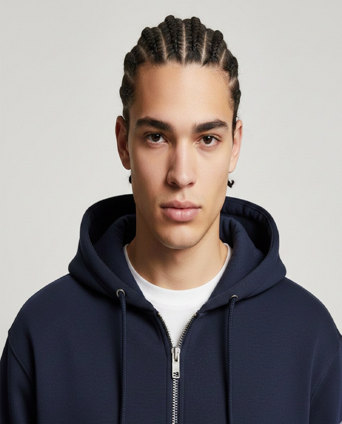 Navy Blue Japanese Katana Full Zip-Up Hoodie